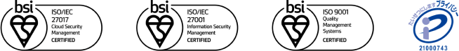 ISO/IEC27017, ISO/IEC27001, ISO9001, プライバシーマーク