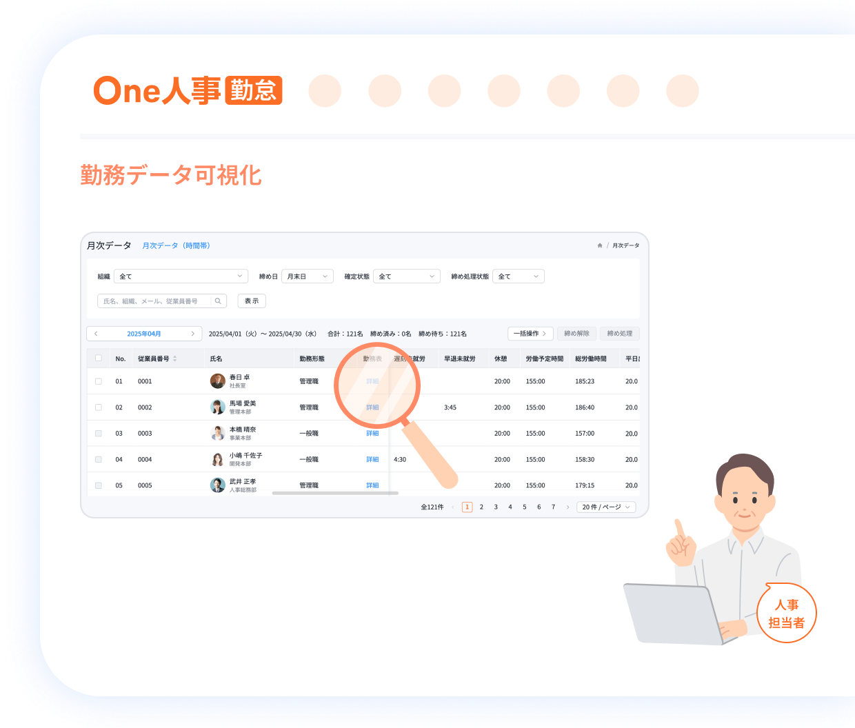 3つ目の出退勤管理の特徴イメージ