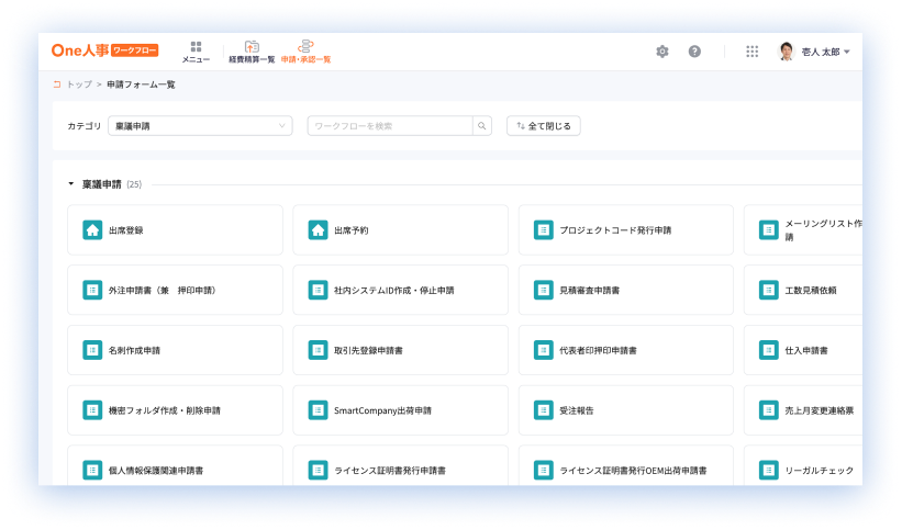 稟議申請 画面イメージ