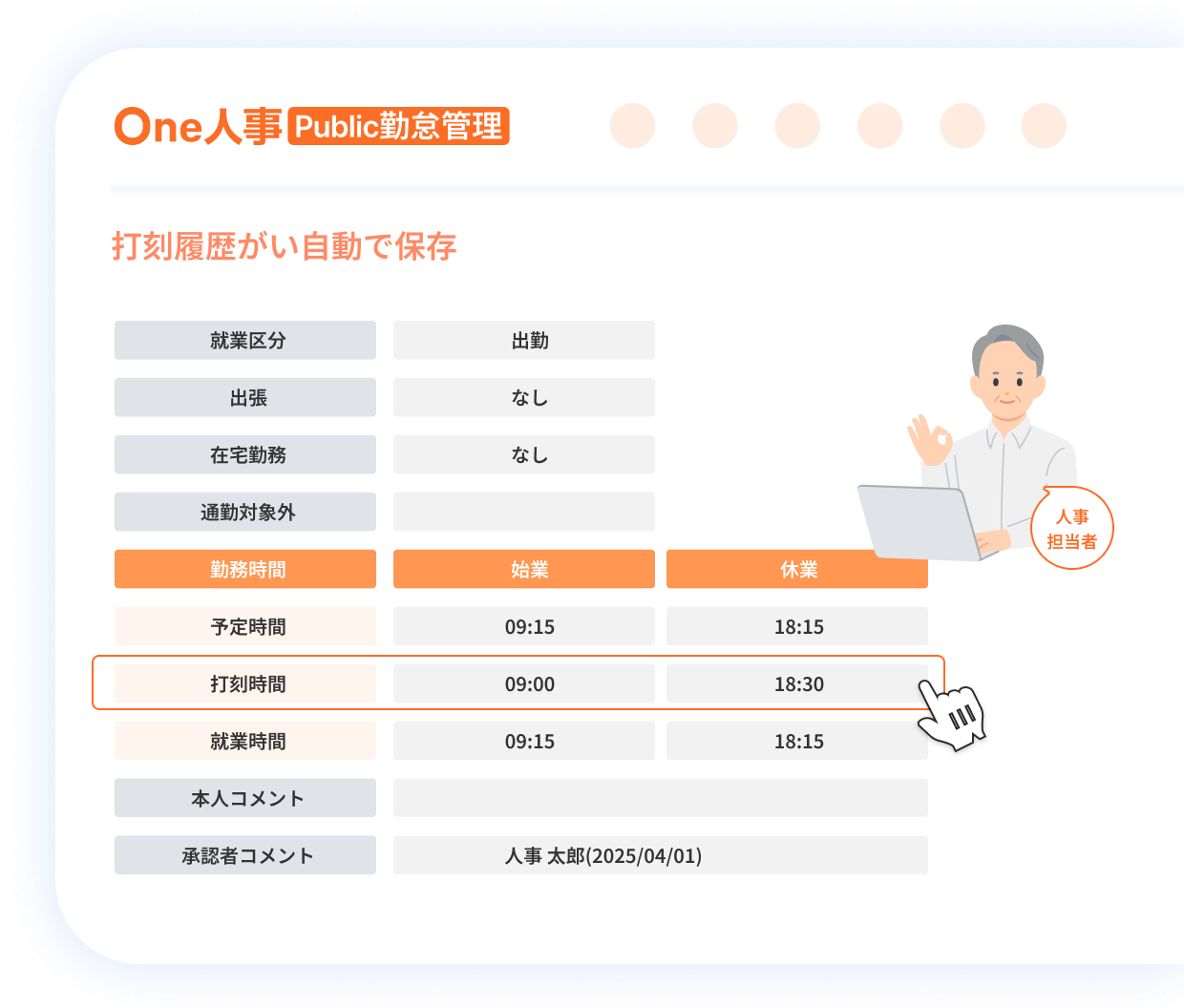 2つ目の打刻の特徴イメージ