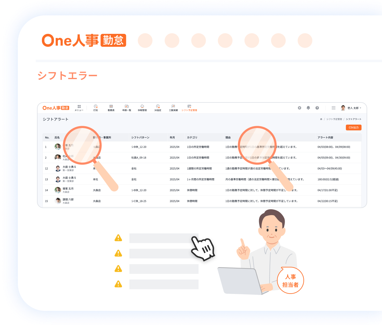 2つ目のシフト管理の特徴イメージ