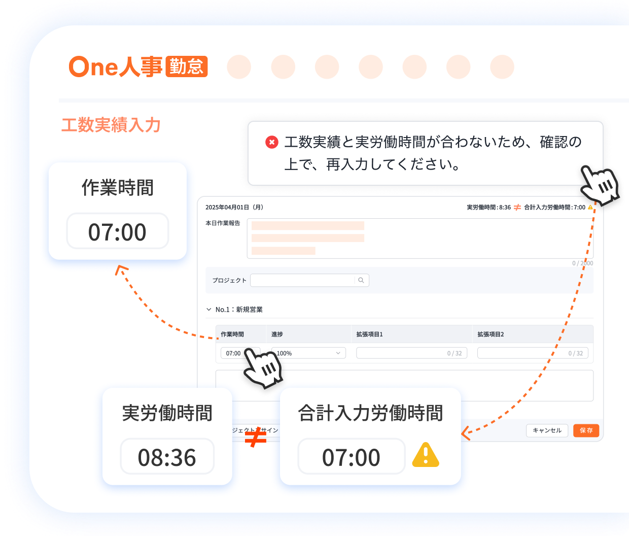 2つ目の工数管理の特徴イメージ