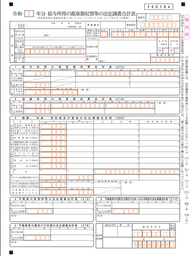 年末調整後に提出する法定調書合計表とは？書き方や提出期限を解説